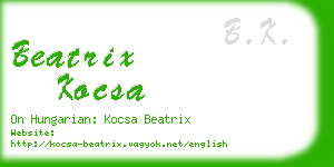 beatrix kocsa business card